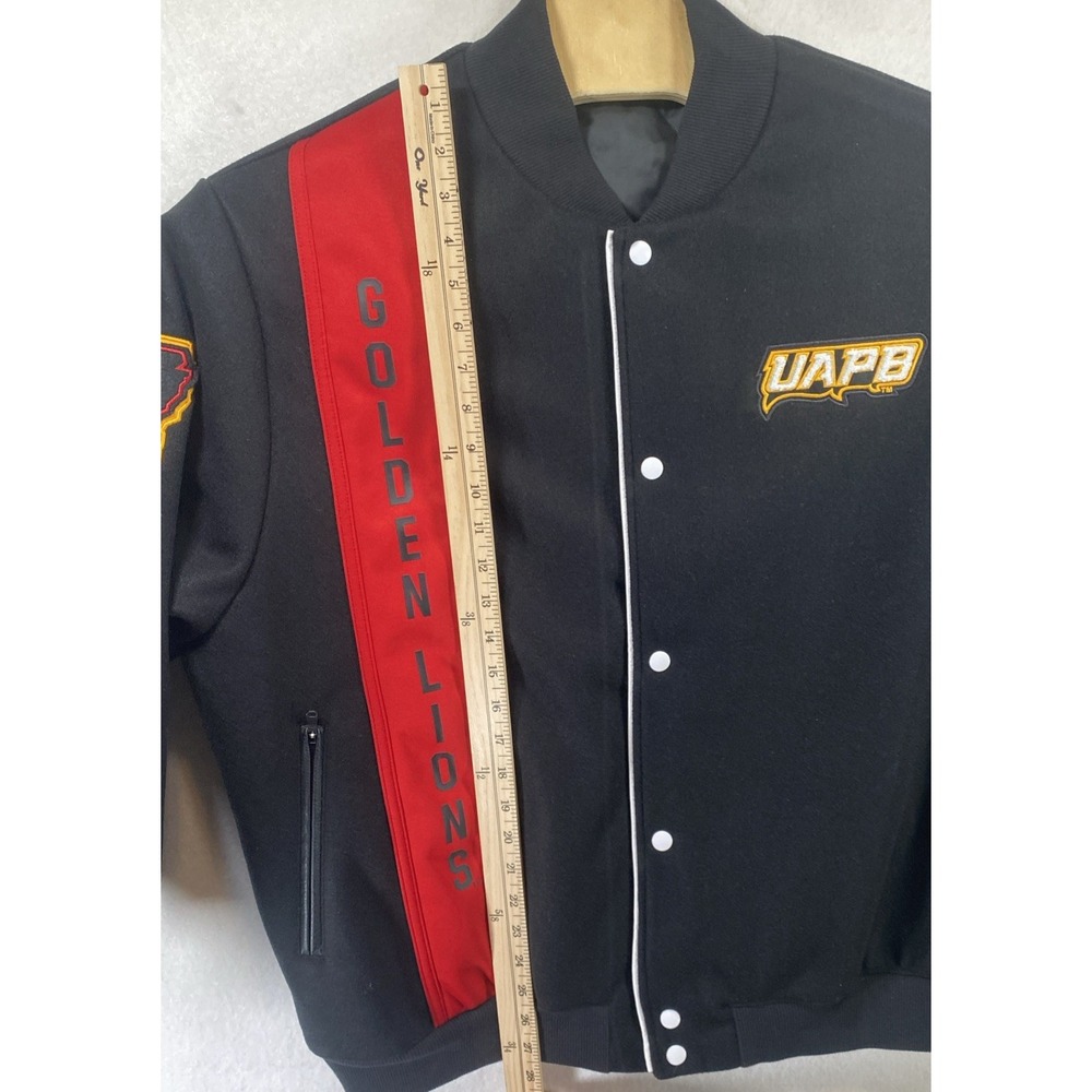 Adidas Varsity College Bomber Jacket Golden Lions Pine UAPB Arkansas Large C133 - Picture 8 of 11